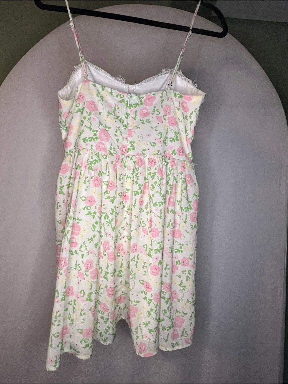 Ardene Cream Dress with Pink Floral Print - Picture 2 of 4